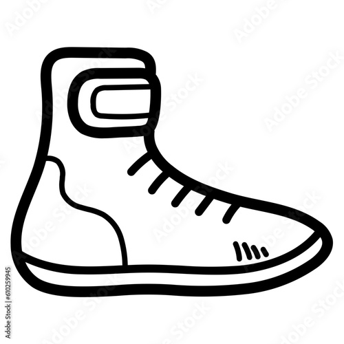 boxing shoes line icon style