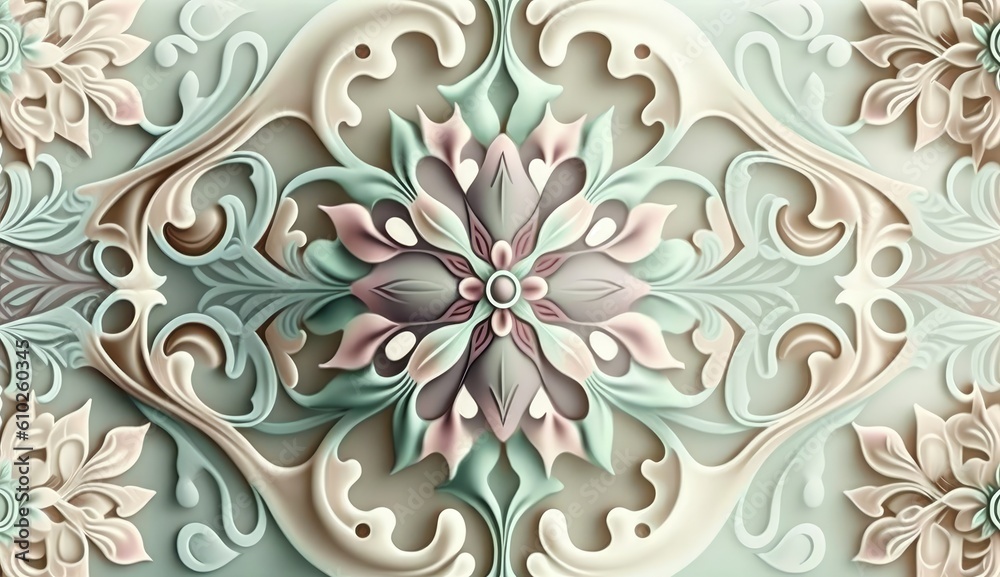 Floral Ornament Seamless Background