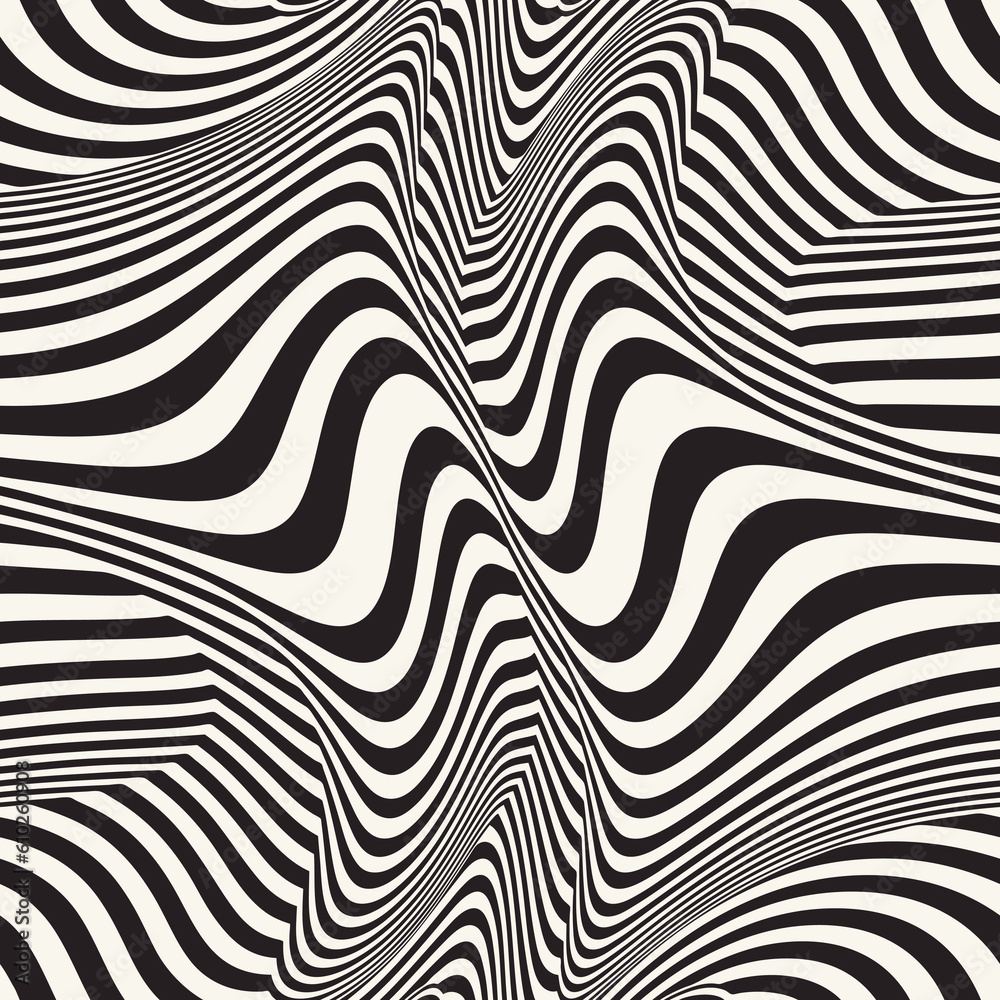Monochrome Moiré Effect Textured Swirl Pattern Monochrome Moiré Effect Textured Swirl Pattern
