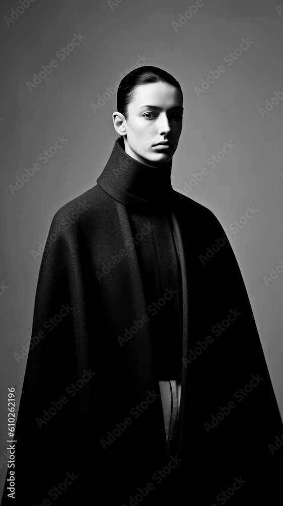 An illustration of a fashion portrait of a man combined with abstract art., AI Generated. An illustration of a fashion portrait of a man combined with abstract art., AI Generated.