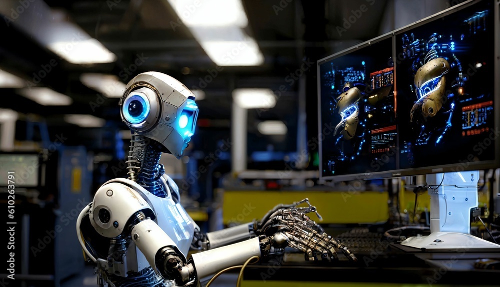 a robot cyborg person ai generated a robot cyborg person ai generated