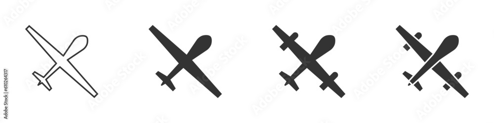 Military drone icon. Vector illustration. Military drone icon. Vector illustration.
