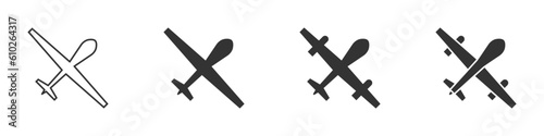 Military drone icon. Vector illustration.