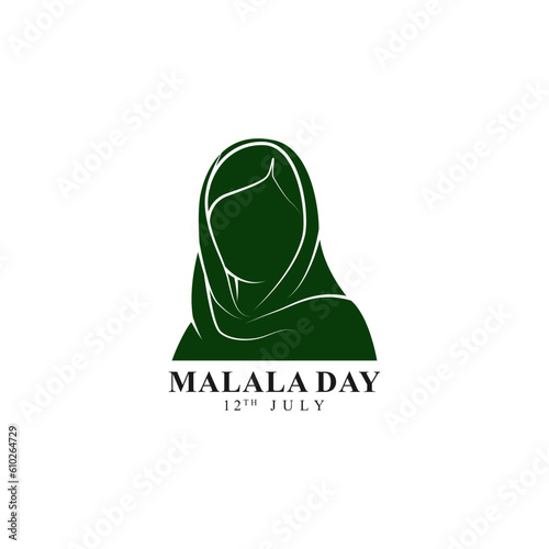 Vector illustration of Malala Day social media story feed mockup template