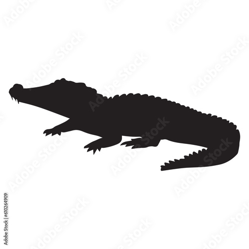 Crocodile Vector Silhouette Illustration, Crocodile Animal Vector © Big Dream