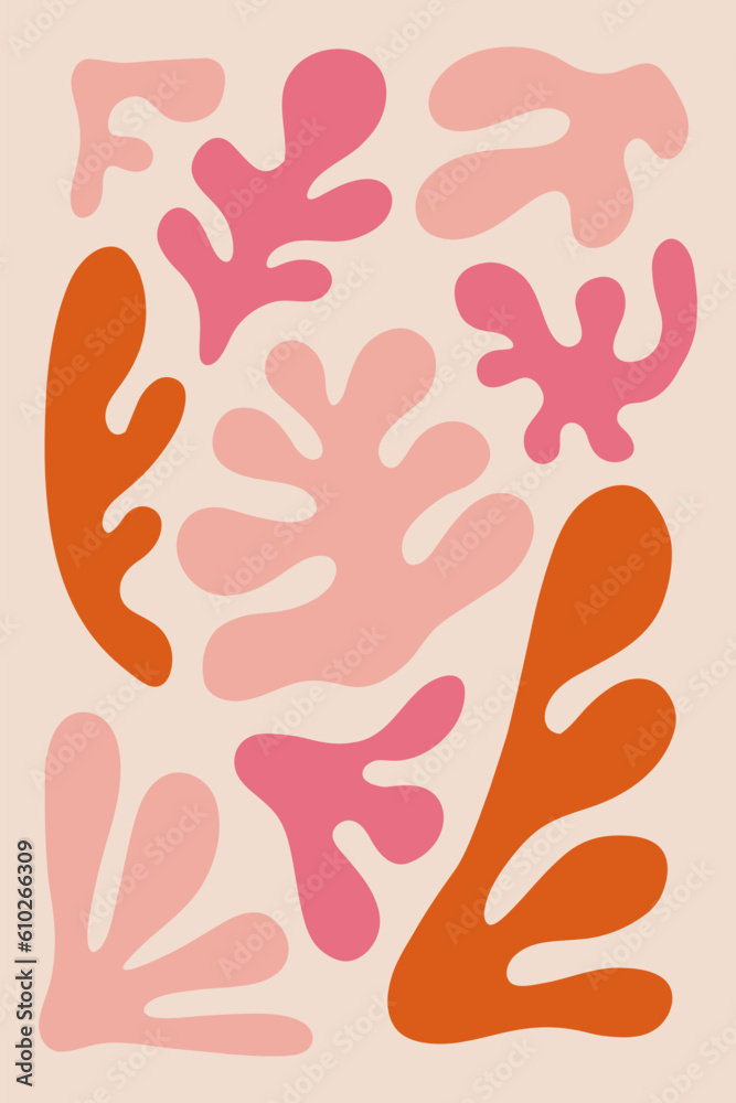 Modern floral posters with flowers. Abstract art. Modern floral posters with flowers. Abstract art.