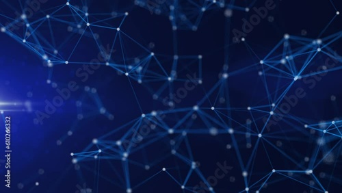 Abstract plexus line wireframe technology background. Line and dot particle seamless Loop