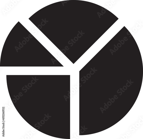 Round graphic fraction circle shape vector element. Geometric diagram division section icon.
