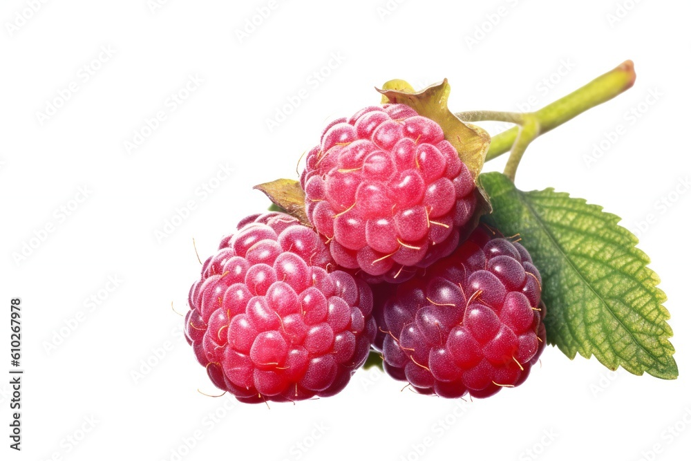 High Detail Fresh Raspberry with Water Drops isolated on White Background Generative AI High Detail Fresh Raspberry with Water Drops isolated on White Background Generative AI