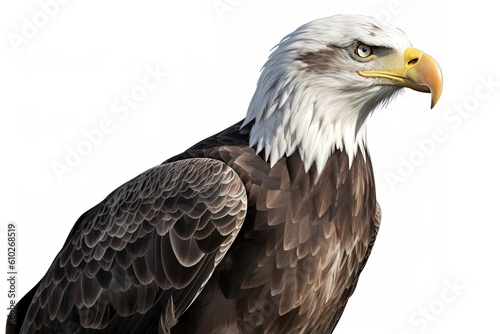 proud eagle isolated on white background. Generated by AI.