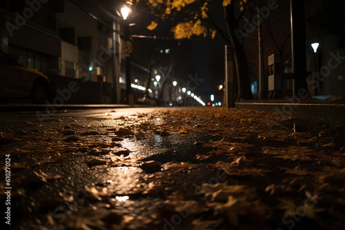 night street in the city. Generative Ai