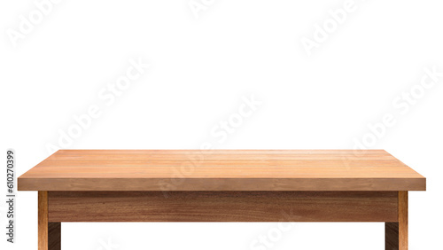 wooden table isolated, 3d tabletop mockup