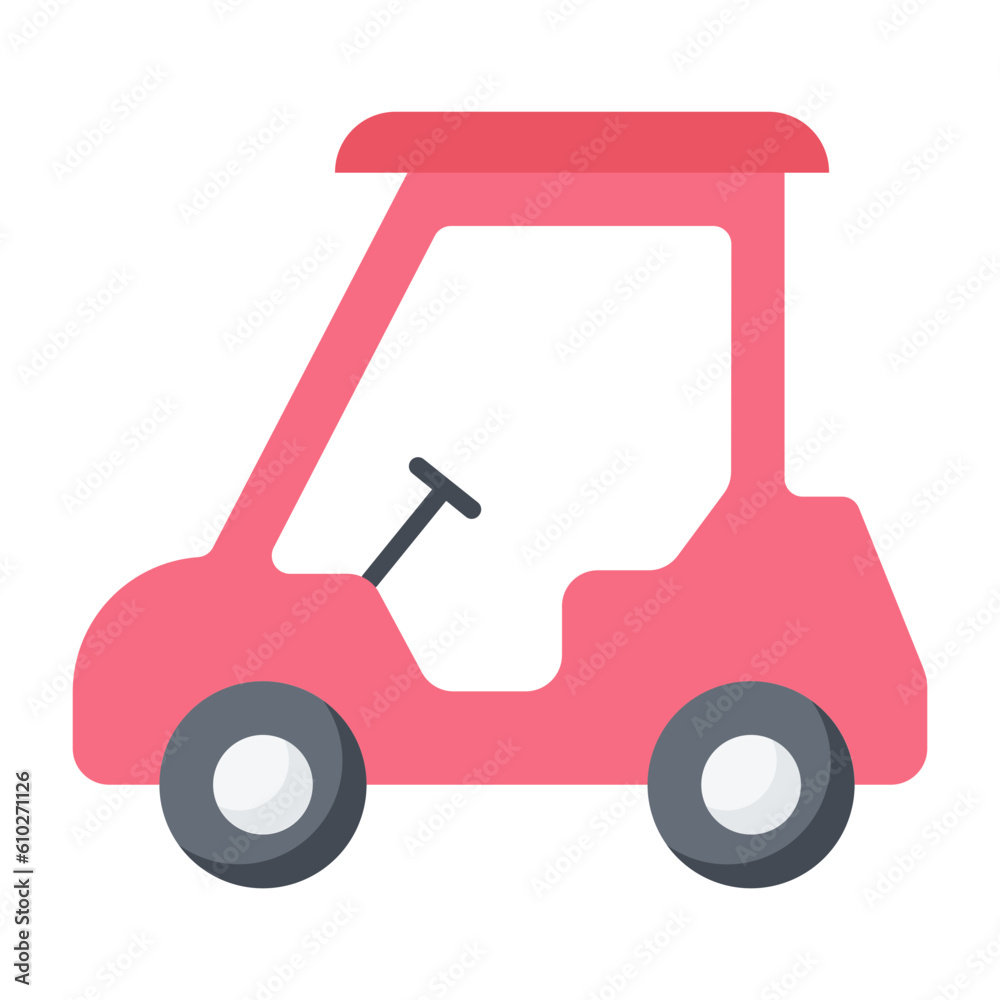 Golf Car Flat Icon