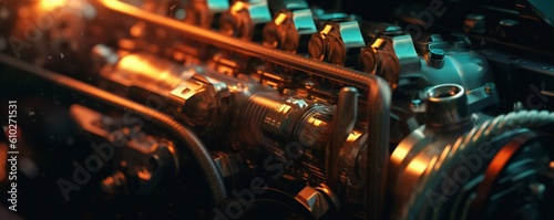 Car Engine Background Abstract Car Repair or Restoration Artwork Generative AI © LayerAce.com