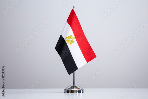 Small national flag of the Egypt on a white background
