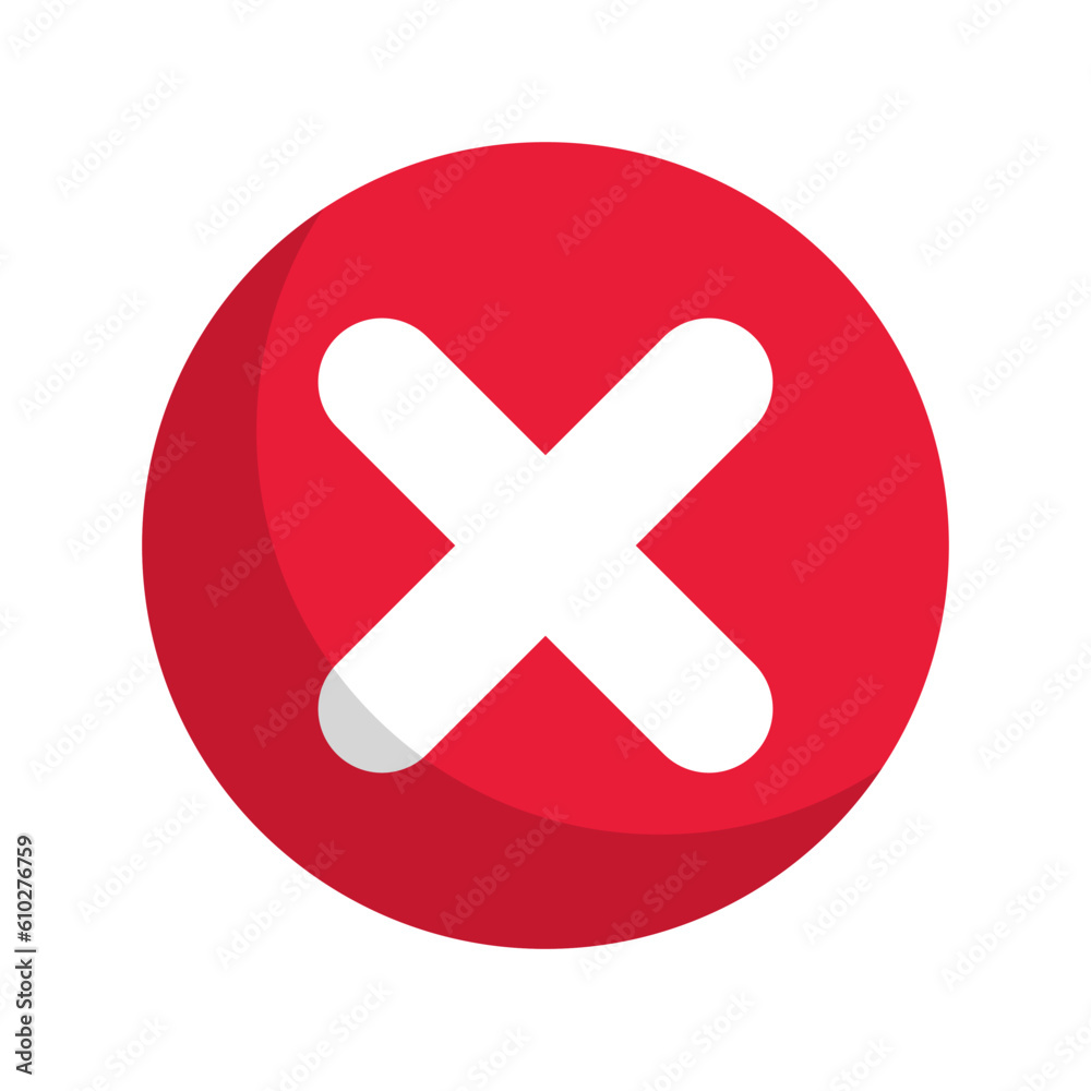 Flat design round cross mark icon. Vector. Flat design round cross mark icon. Vector.