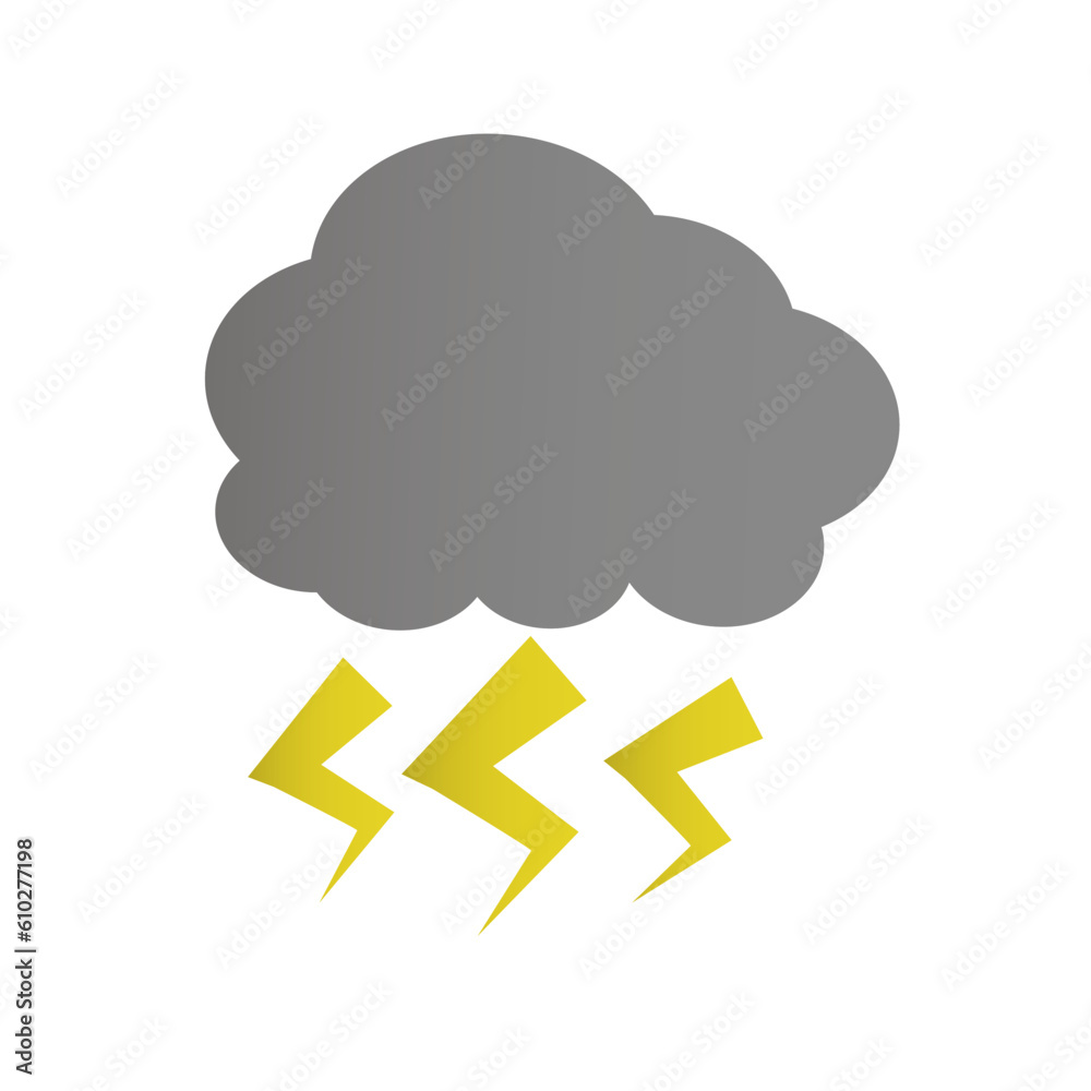 Flat design lightning weather icon. Thunder. Vector.