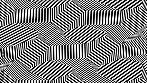 Striped background. Black and white stripes. Monochrome ornamental background. Design for decor, print. Background in 4k format 3840 х 2160.