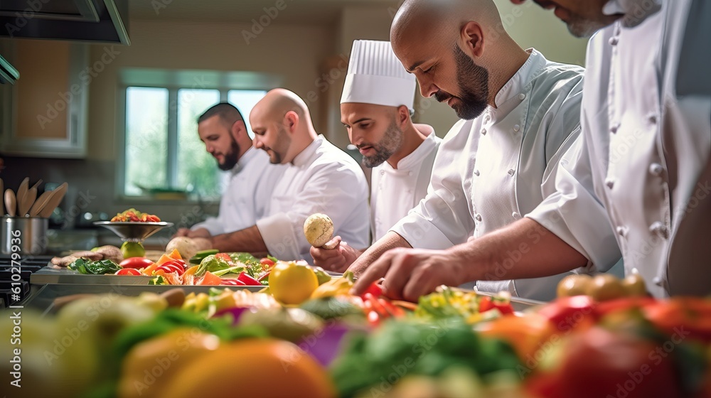 Generative AI. Culinary Instructor Demonstrating Flawless Knife Skills Generative AI. Culinary Instructor Demonstrating Flawless Knife Skills