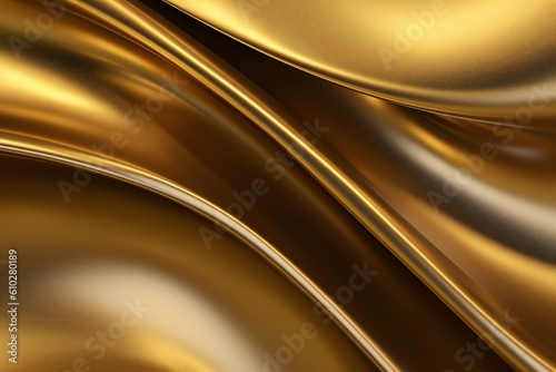 Elegant gold metal texture with thin wavy line detail Generative AI