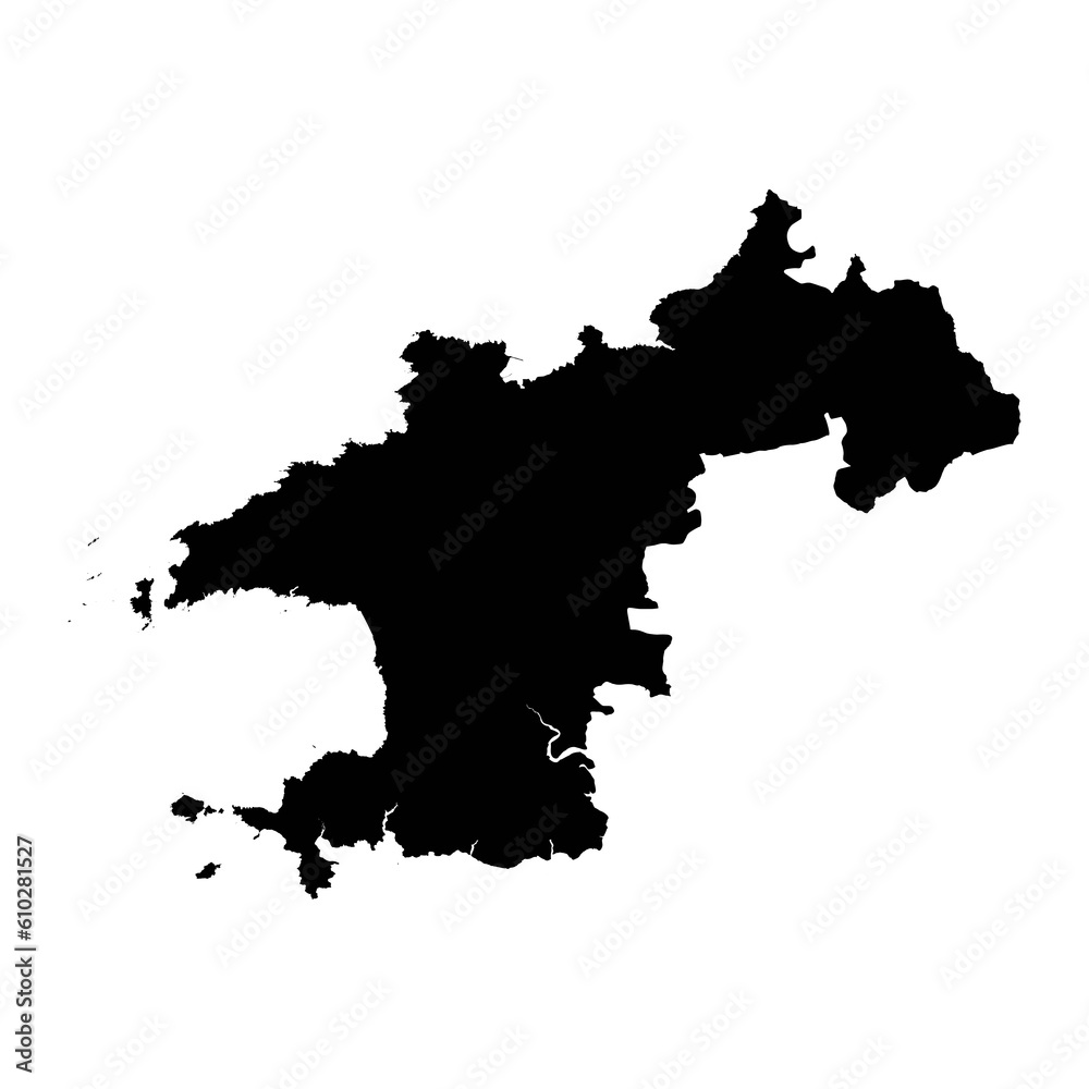 Preseli Pembrokeshire map, district of Wales. Vector illustration.