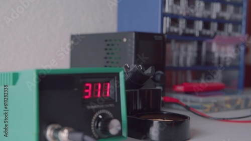 Skilled Man Hands Soldering Electronics