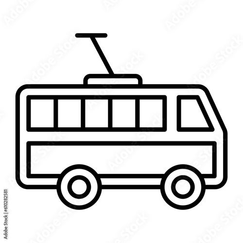 Electronic Bus Outline Icon