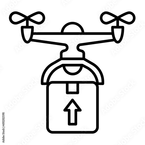 Drone Shipping Outline Icon