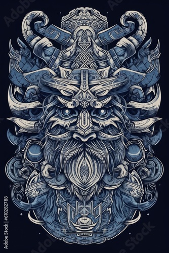 Animal, skull, god, mushroom, japan Captivating Generative AI Wall Art and T-Shirt Designs © OOTIDI
