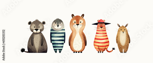 Whimsical Wonders: A Delightful Watercolor Journey into Imaginary Animal Kingdom
