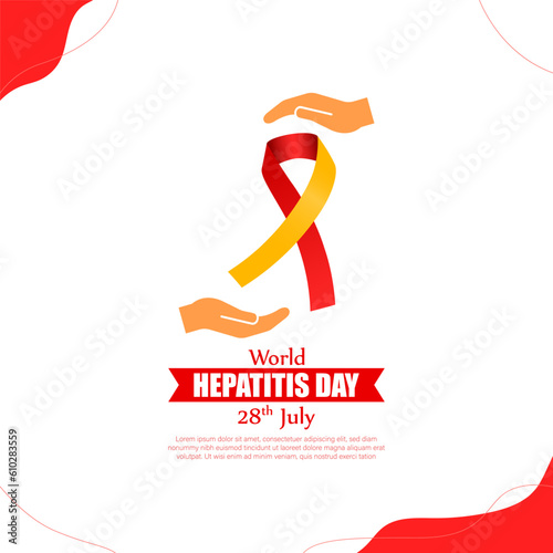 Vector illustration of World Hepatitis Day social media story feed mockup template