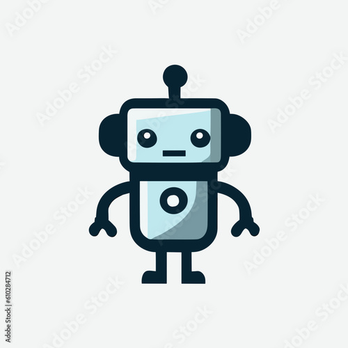 droid minimalistic logo - flat vector art