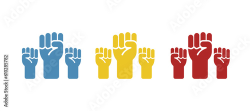 fists icon, work on a white background, vector illustration