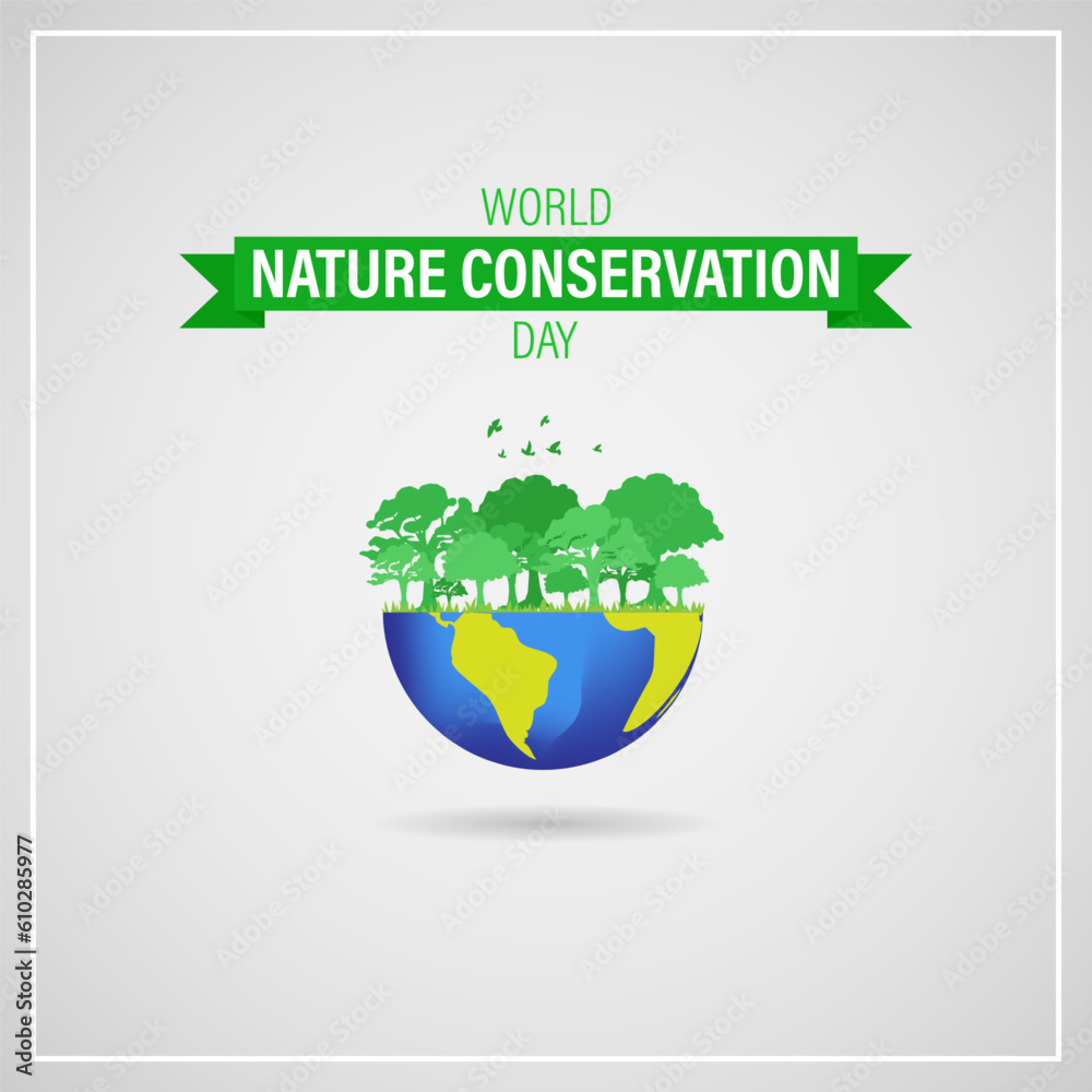 Vector illustration of World Nature Conservation Day social media story feed mockup template Vector illustration of World Nature Conservation Day social media story feed mockup template