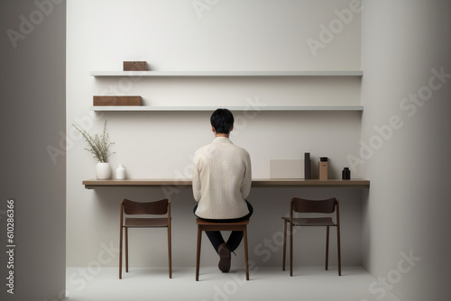A man sitting in the study.