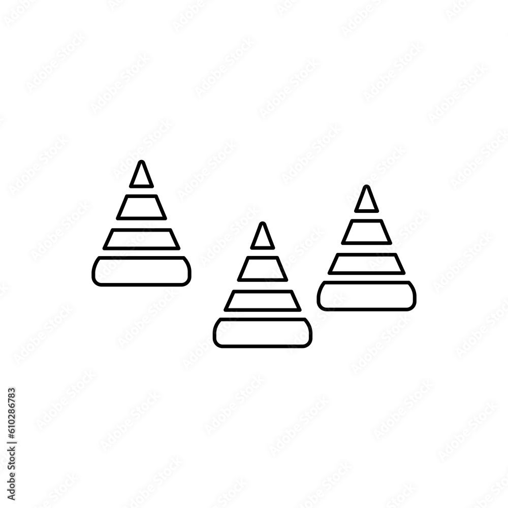 cone icon on white background, vector illustration cone icon on white background, vector illustration