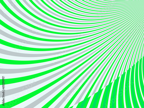 Green wave in perspective  gray green abstract background