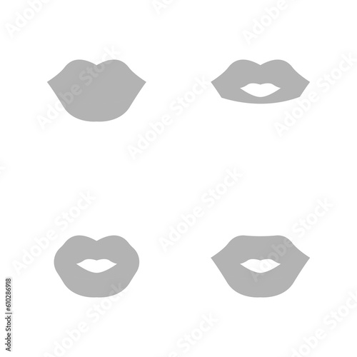 lips icon on a white background, vector illustration