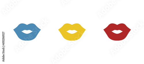 lips icon on a white background, vector illustration