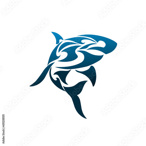 illustration vector graphic of tribal art shark