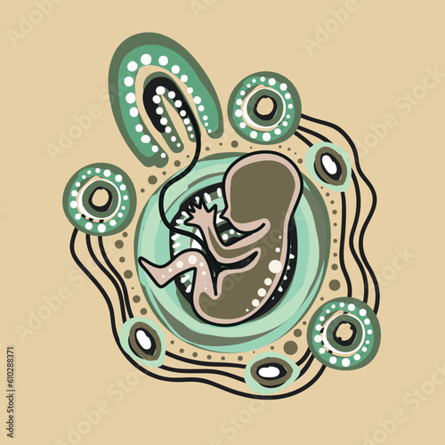 Aboriginal art depicting a fetal image