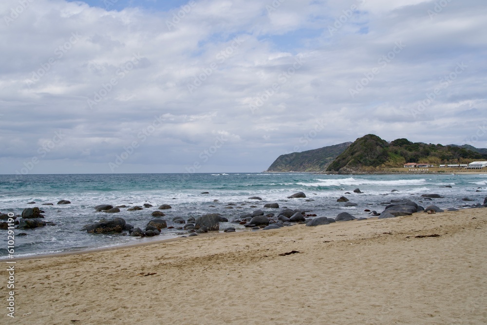 Scenery of Futamigaura Beach in spring