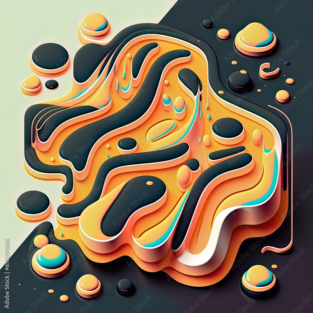 An abstract illustration of geometric patterns that are inspired by Slime - Artwork 38