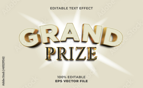3d grand prize text effect	
