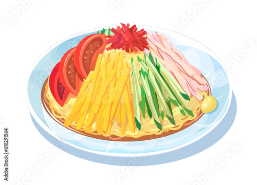 冷やし中華のイラスト
