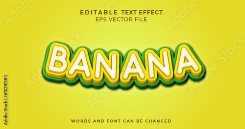 3d banana text effect	