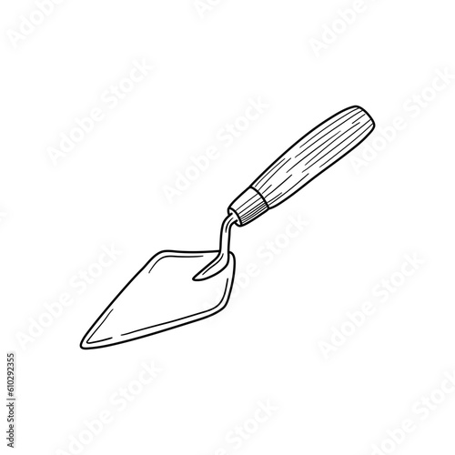 Trowel icon. Hand drawn vector illustration.