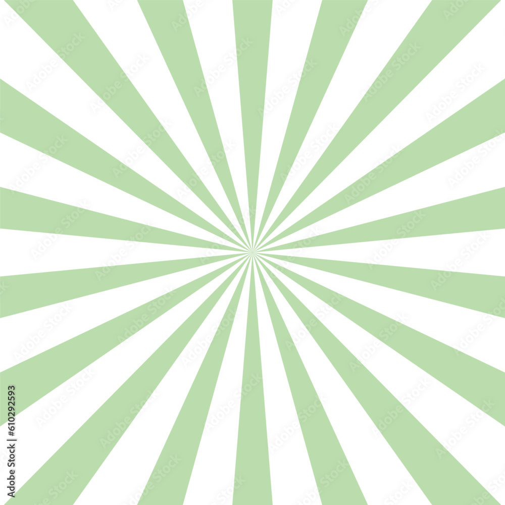 Obraz premium Green sun rays vector background