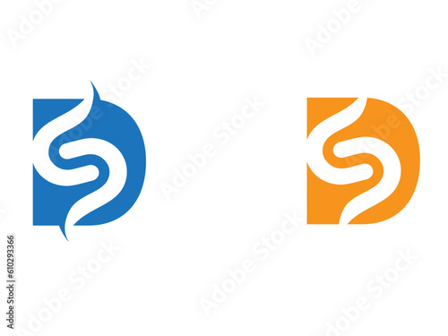 DS letter logo design. SD logo. Business S. D logo. Premium. Lettering design. Templet