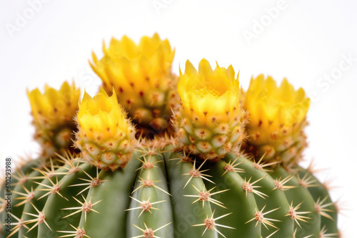 Bunny Ears Cactus Opuntia Microdasys On White Background. Generative AI photo
